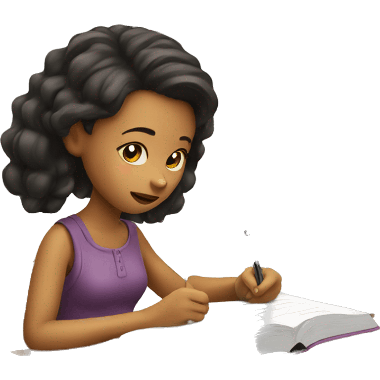 Girl writing in her journal  emoji