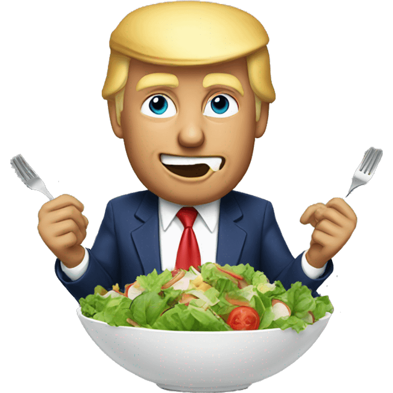 donald trump eating salad emoji