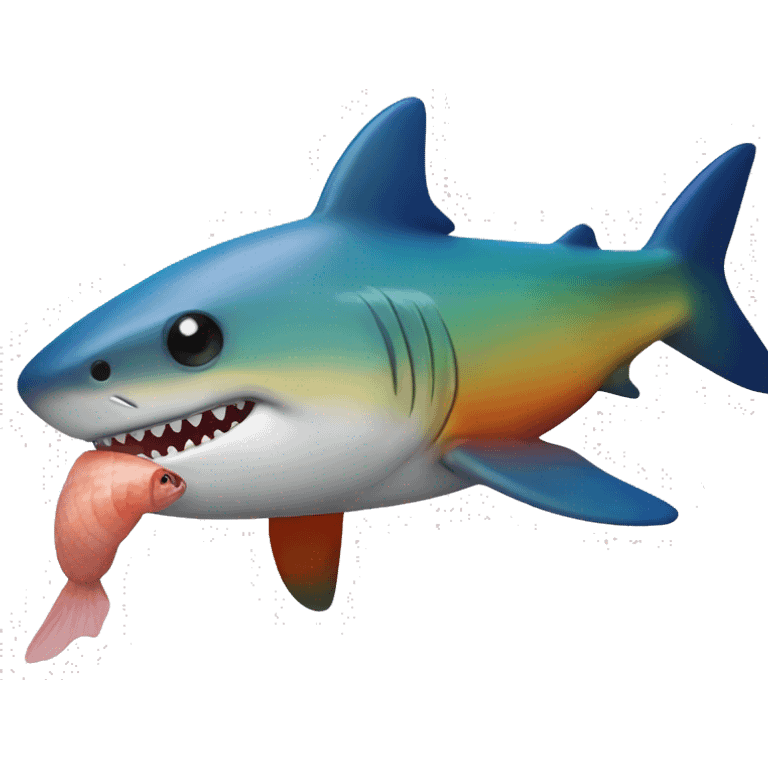 Rainbow shark eating fish  emoji