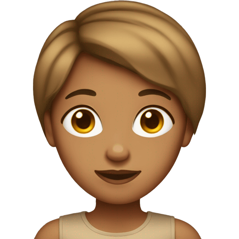 Tan girl with brown short hair emoji