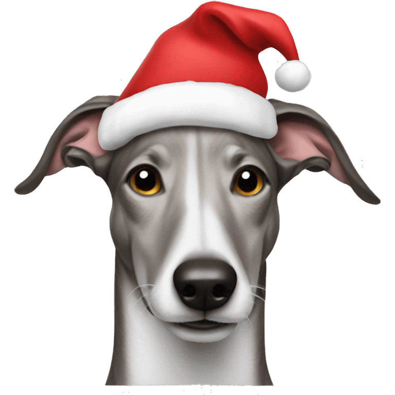 Greyhound with Santa hat  emoji