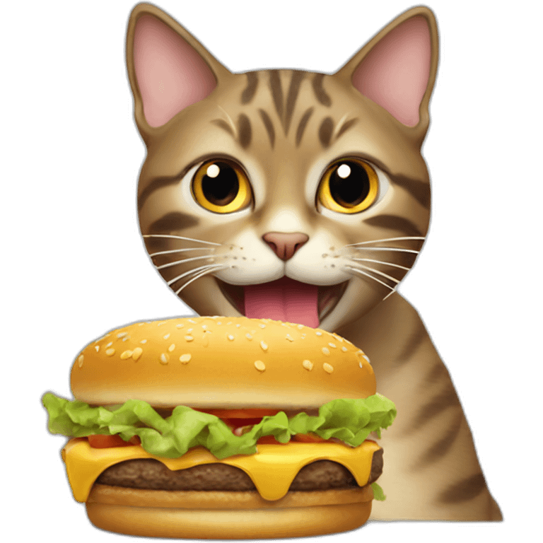 cat eating a hamburger emoji