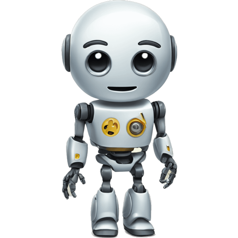 cute robot with key emoji