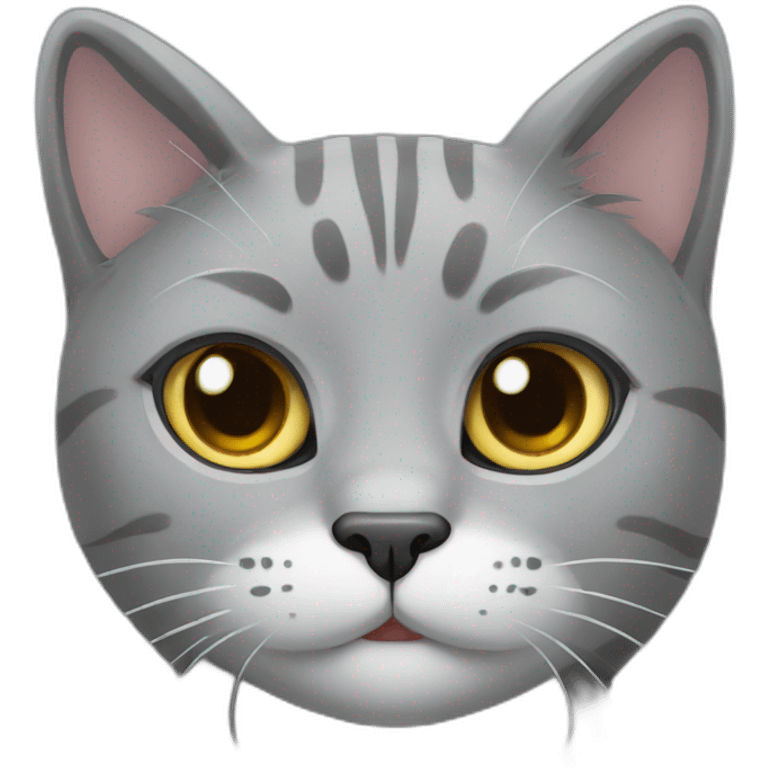 grey cat with different eyes emoji