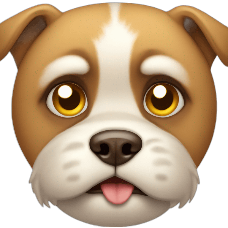 Cute dog with angry face emoji