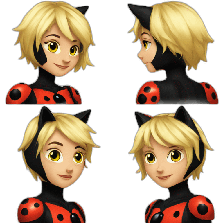 miraculous lady bug and cat noir emoji