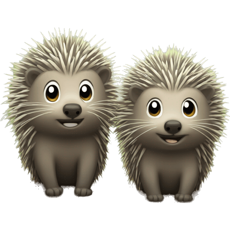 two cute porcupines emoji