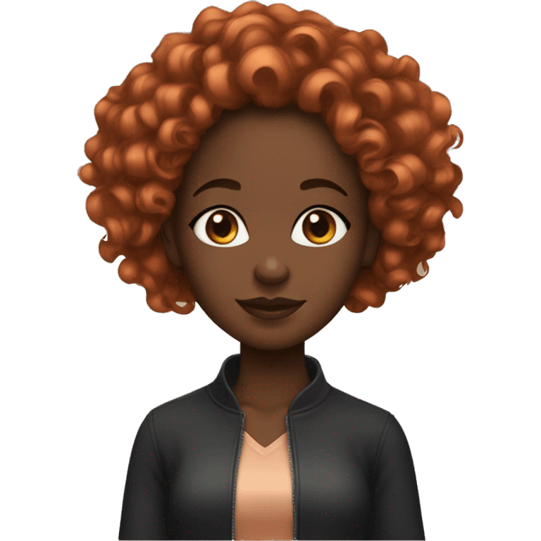 A black girl with tight copper curls emoji