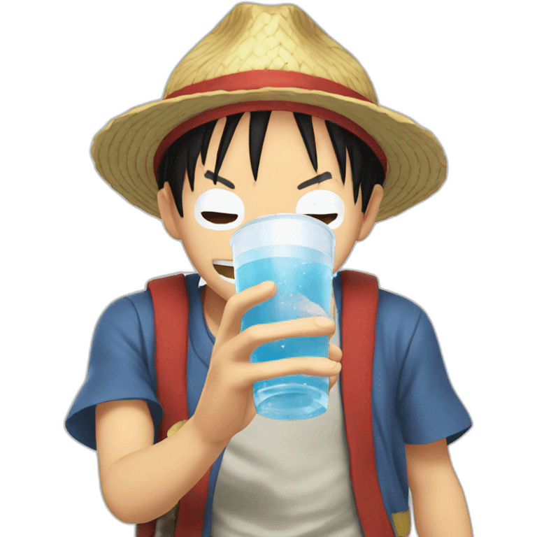 Luffy drink water emoji