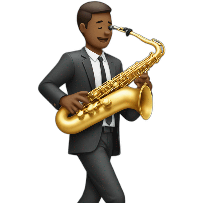 Guy carrying saxaphone case emoji