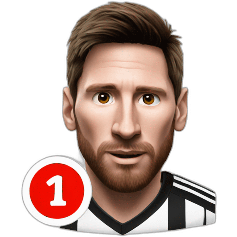 messi whit a target of uno emoji