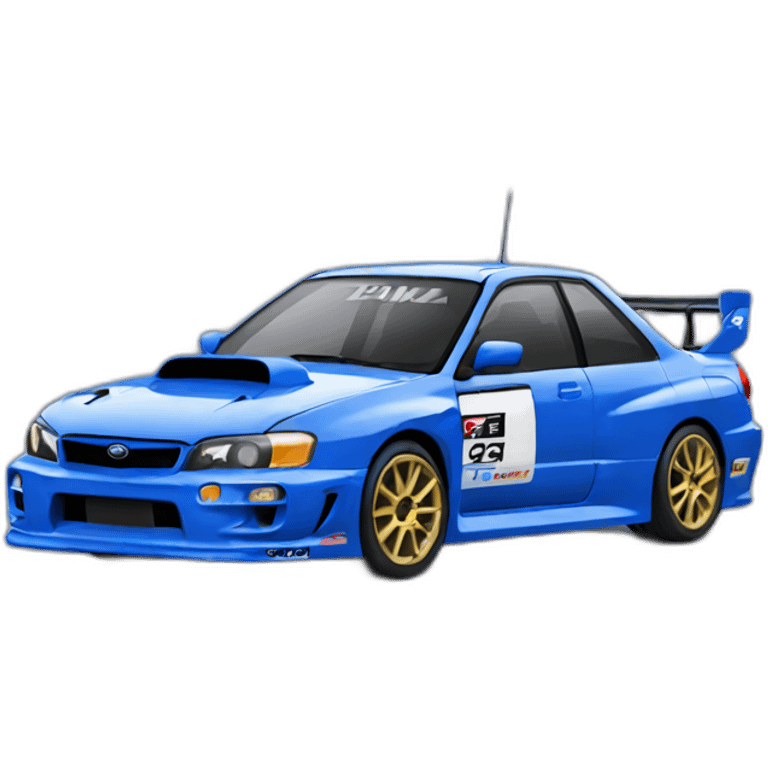 Blue subaru GC8 STI Rally Car emoji