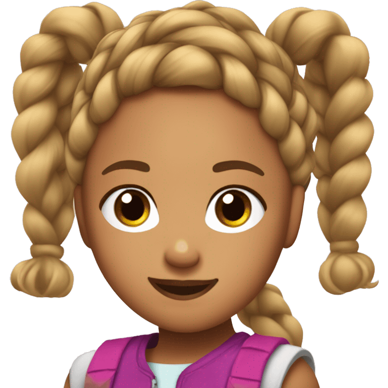 black jojo siwa with brown braided ponytail  emoji