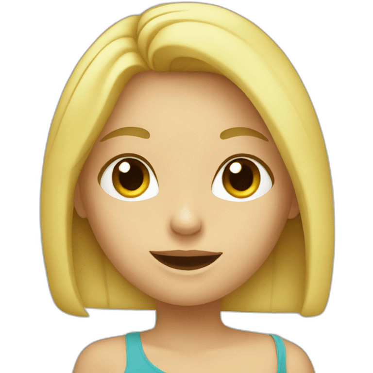 blonde girl who eats vegetables emoji