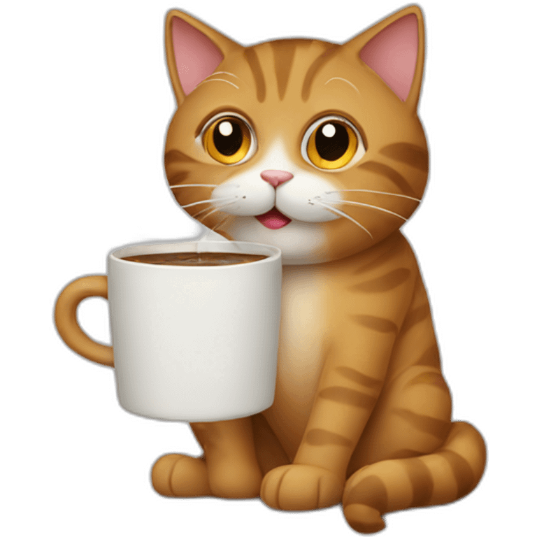 A cat drinking coffee emoji