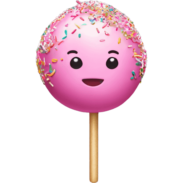 Pink cake pop with sprinkles emoji