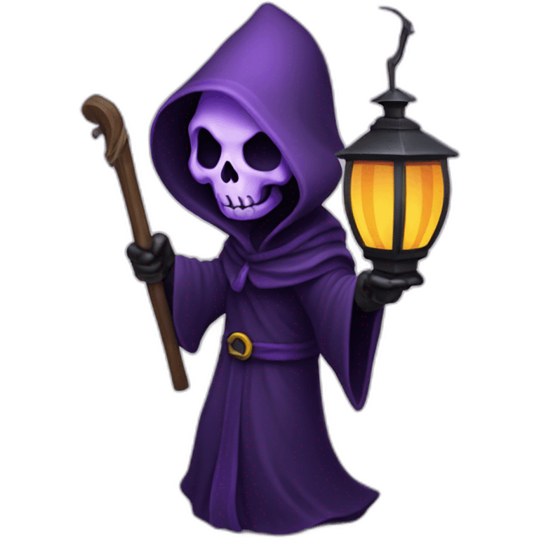 Purple grim reaper holding a lantern emoji