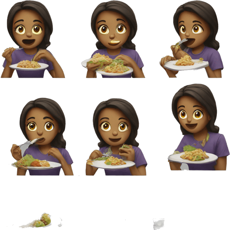 girl eating dinner emoji