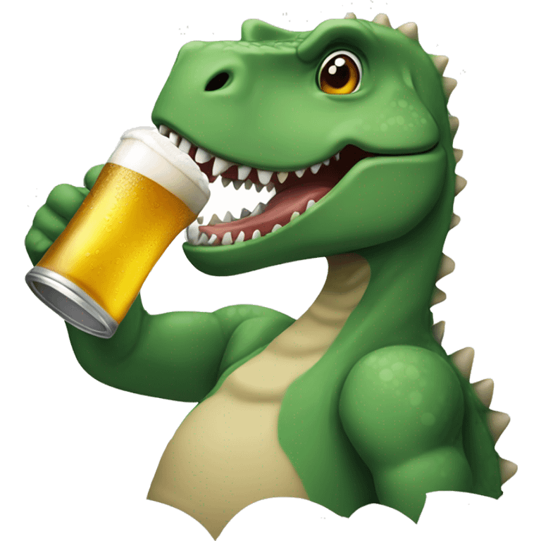 dinosaur drinking beer emoji