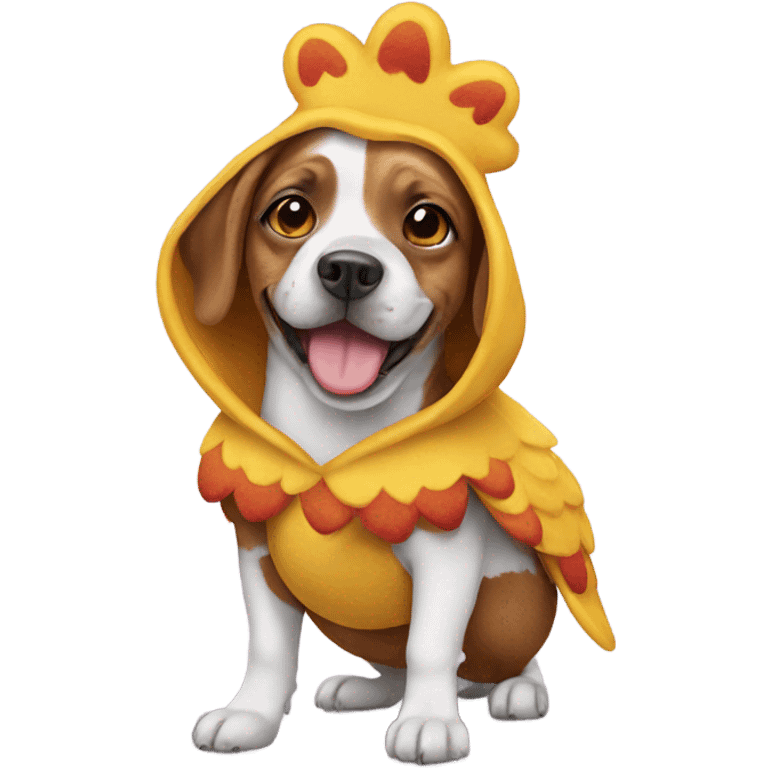 Dog wearing chicken costume emoji