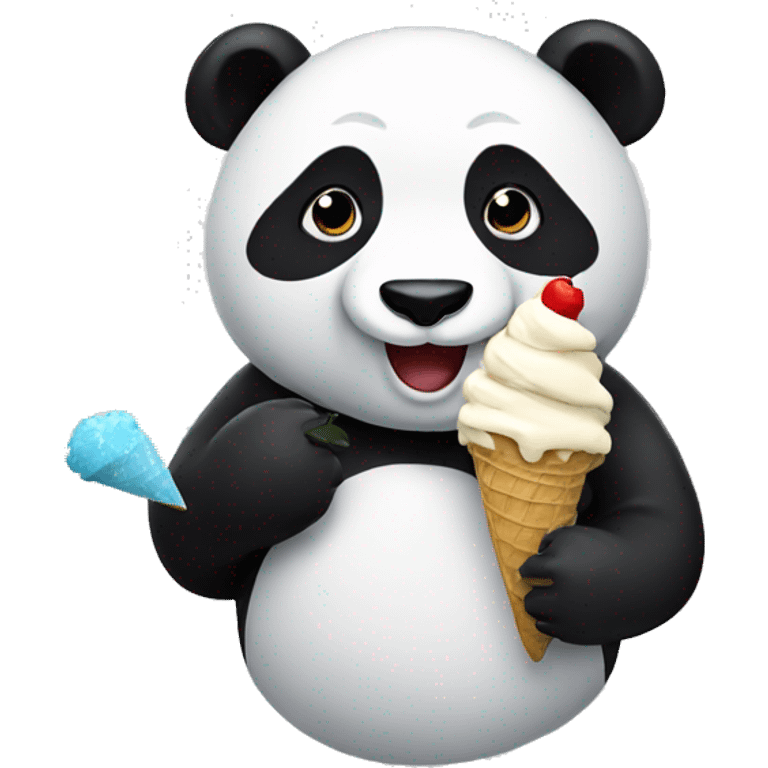 Panda eating ice cream emoji