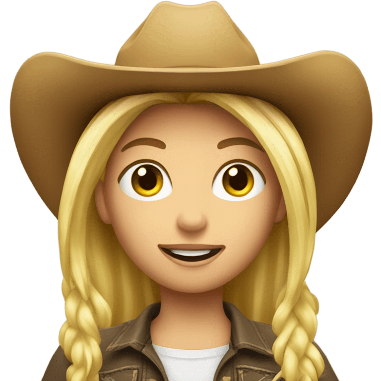 Blond girl with cowboy Hay emoji