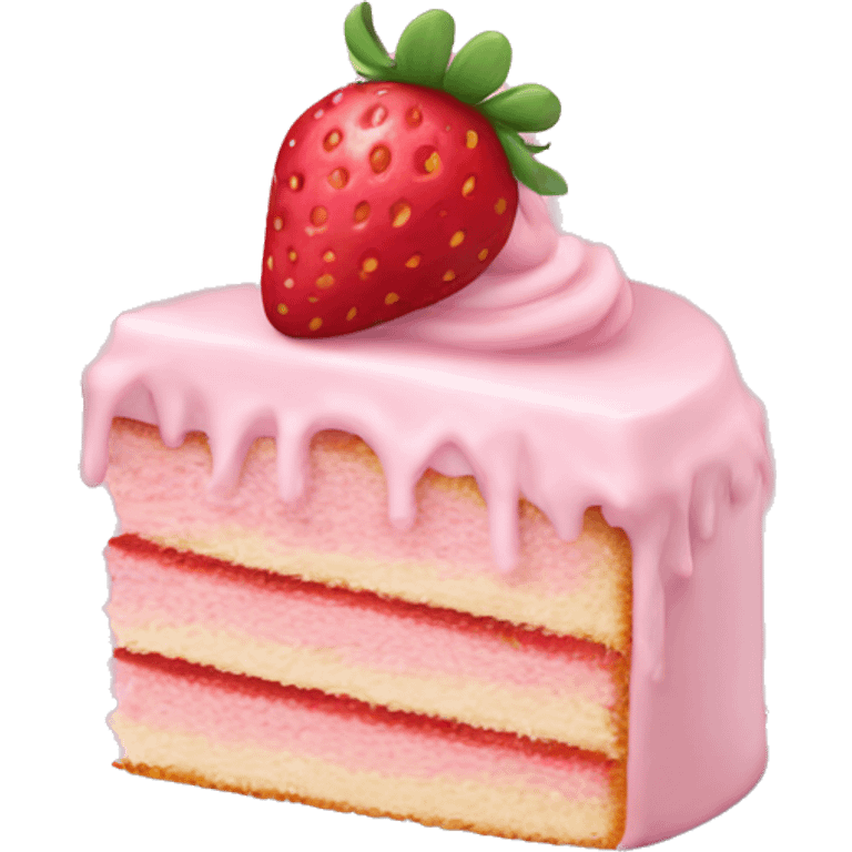 pastel pink strawberry cake emoji