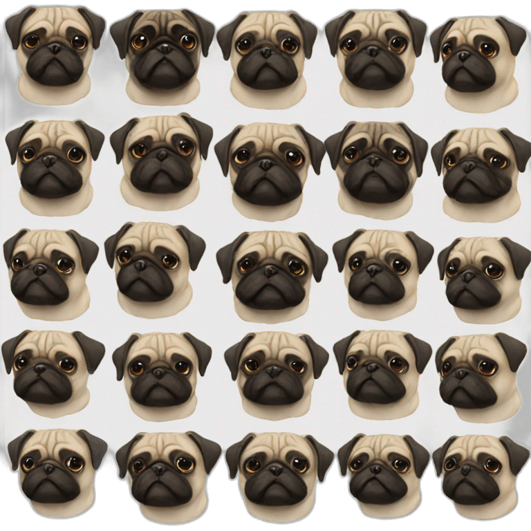 Pug black emoji