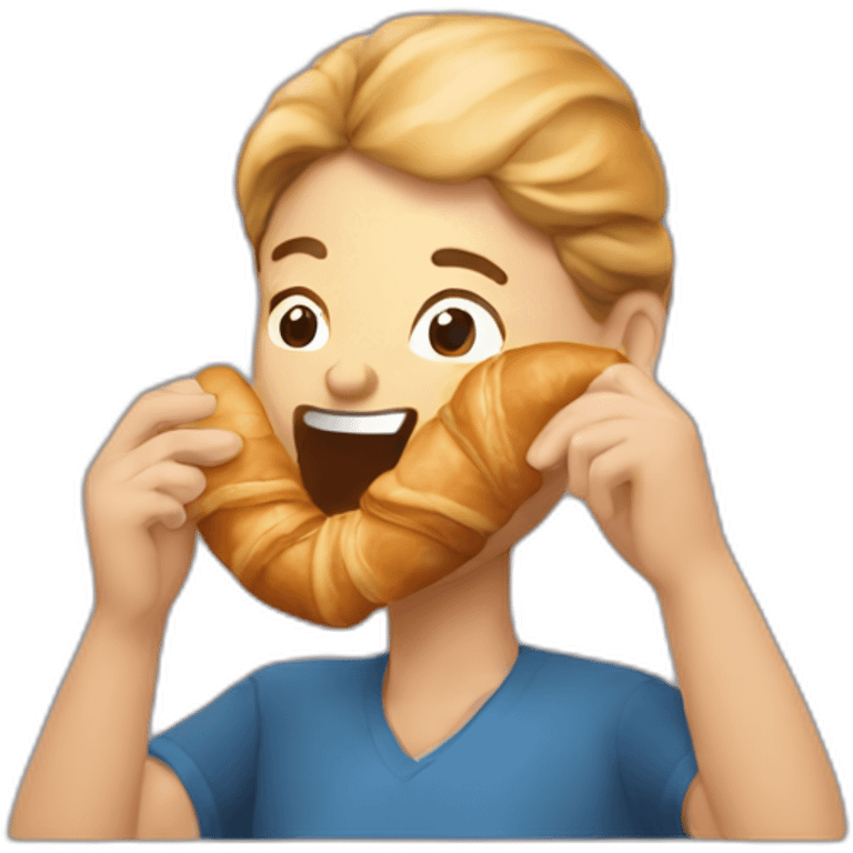 people nibbling croissant emoji