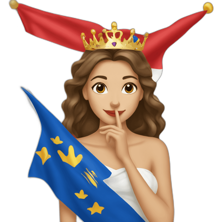 Princess Asturias kissing flag emoji