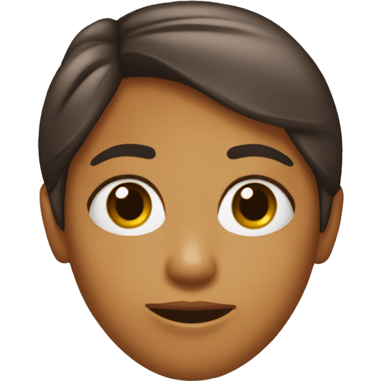 Chica con los ojos marrones y pelo marrón  emoji