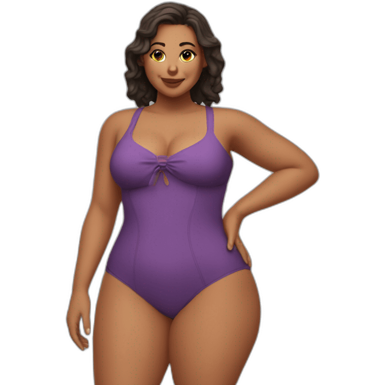 Slim-Thicc caucasian woman swimsuit posing emoji