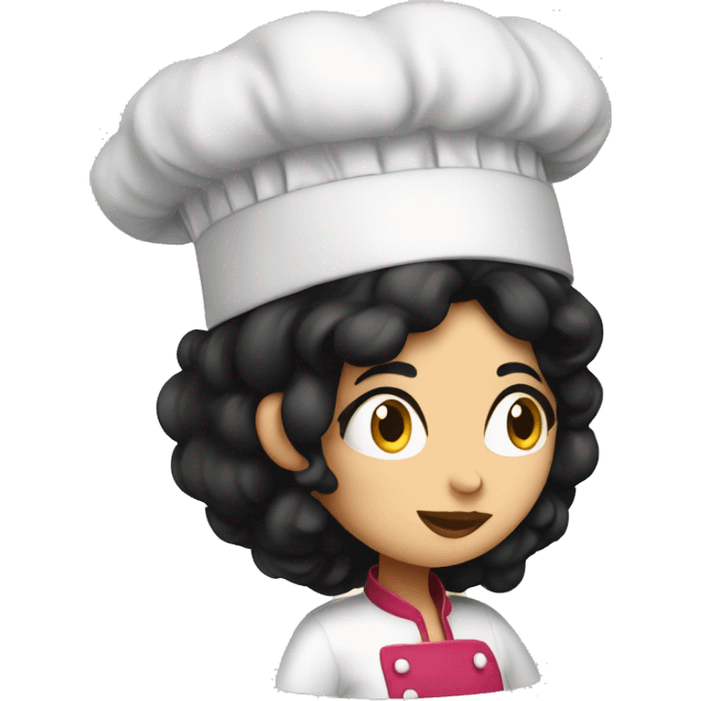 White Chef with big belly kissing princess with black hair  emoji