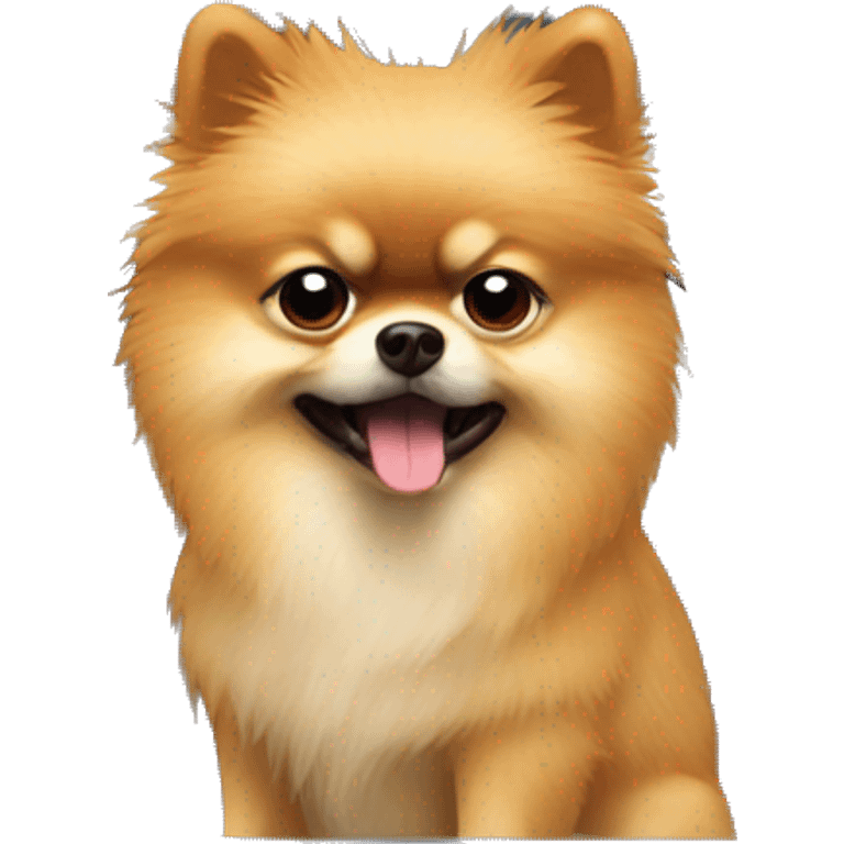 angry pomeranian sitting in car emoji