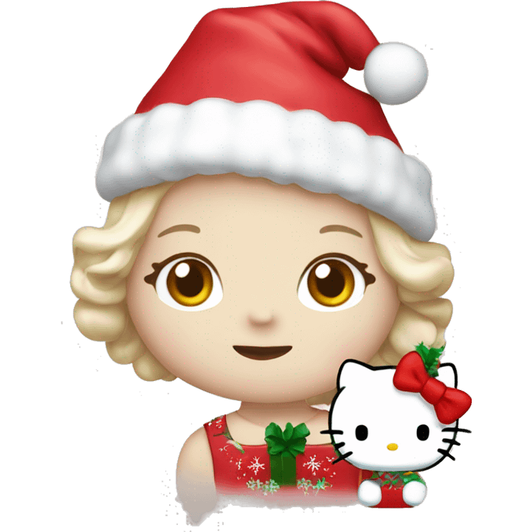 Hello kitty with christmas emoji