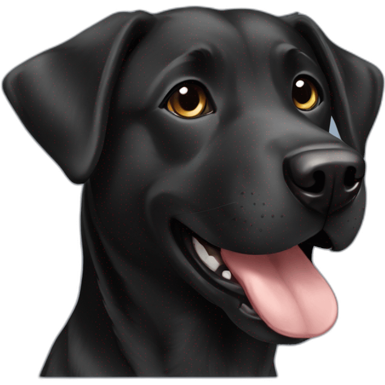 black young happy dog labrador mix with German shepard emoji