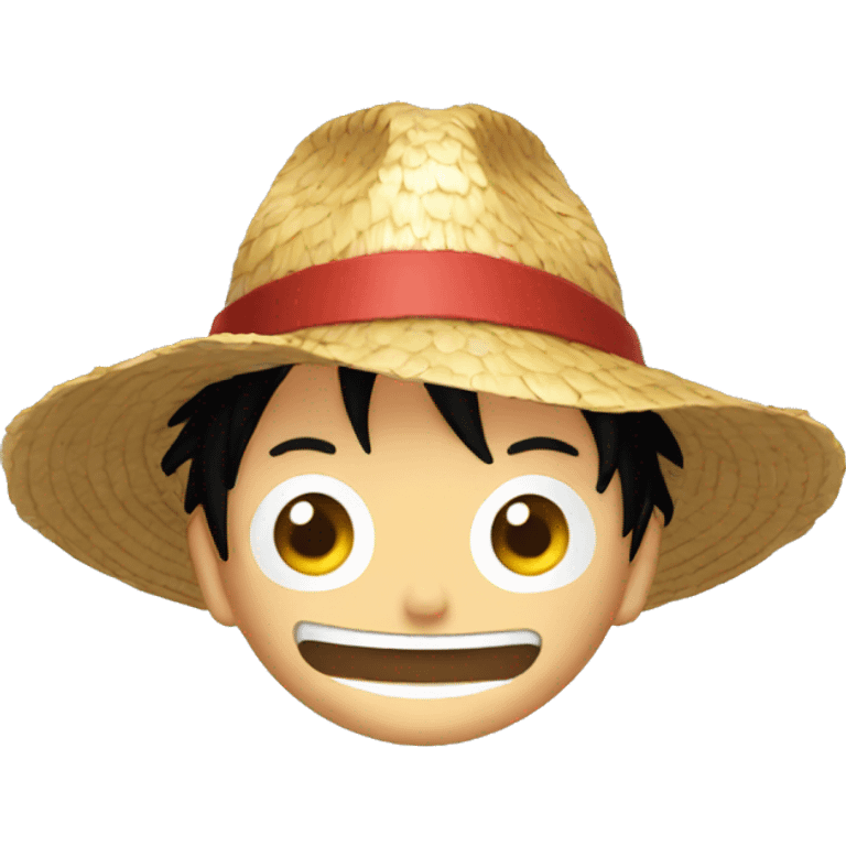 crea un emoji de luffy con sombrero de paja emoji