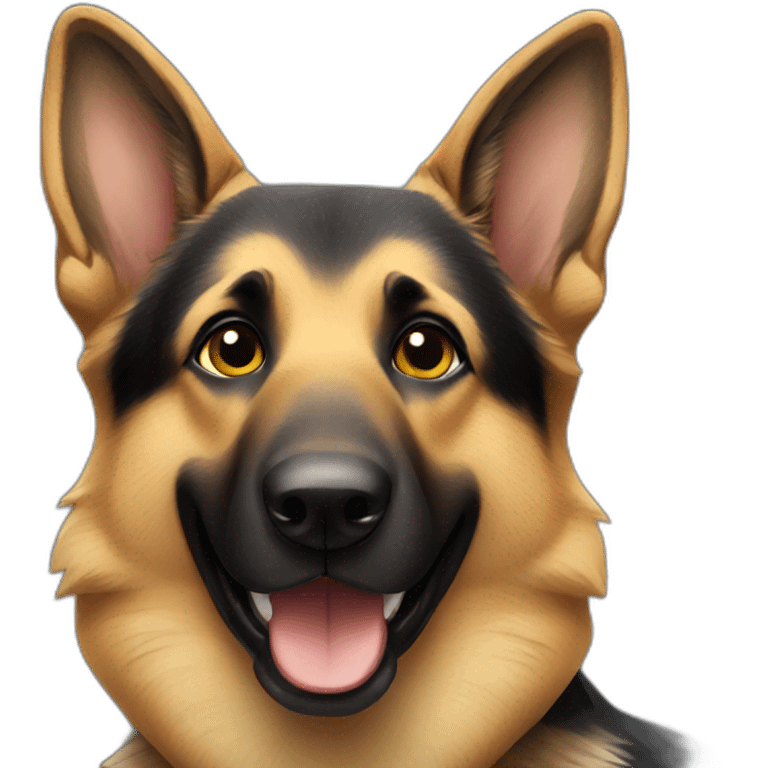 german shepherd happy face emoji