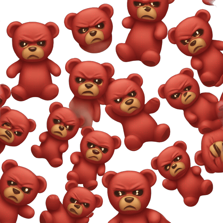 Red angry teddy bear emoji