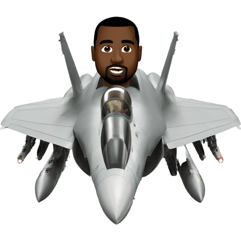 kanye west in a fighter jet emoji