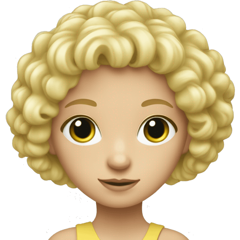 blonde aux yeux vert avec cheveux bouclés long  emoji