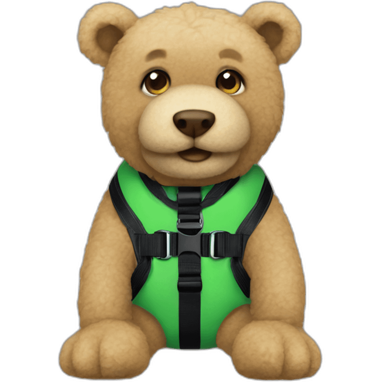 Green Teddy in black harness emoji