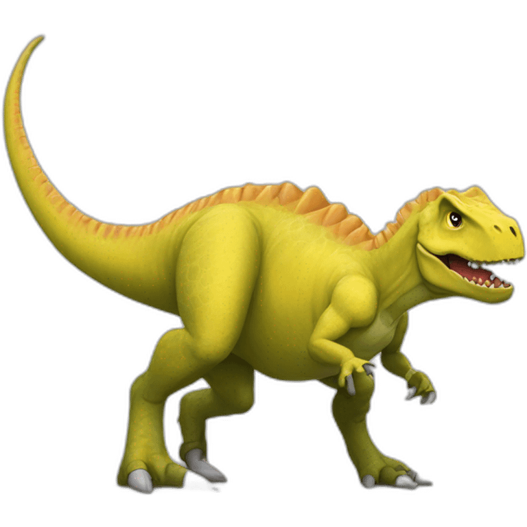 A dinosaur playing spikeball emoji