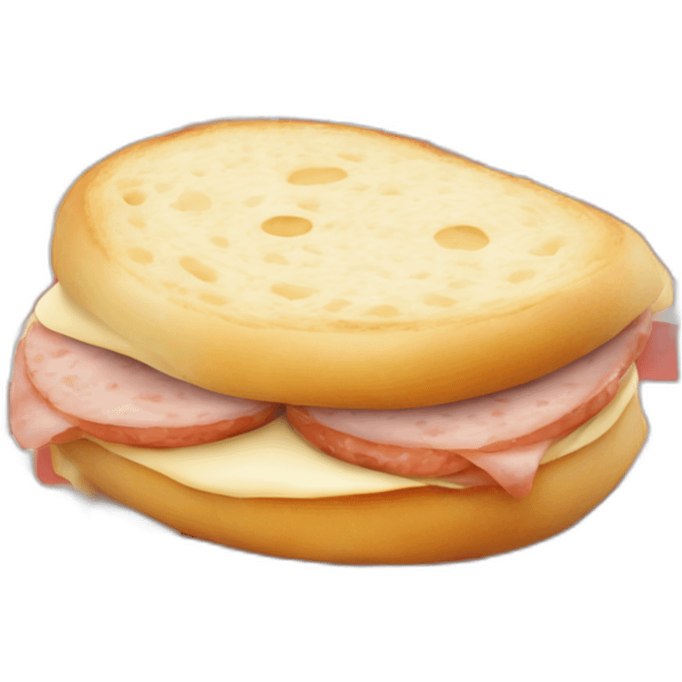 fried mortadella and melted provolone on a white roll emoji