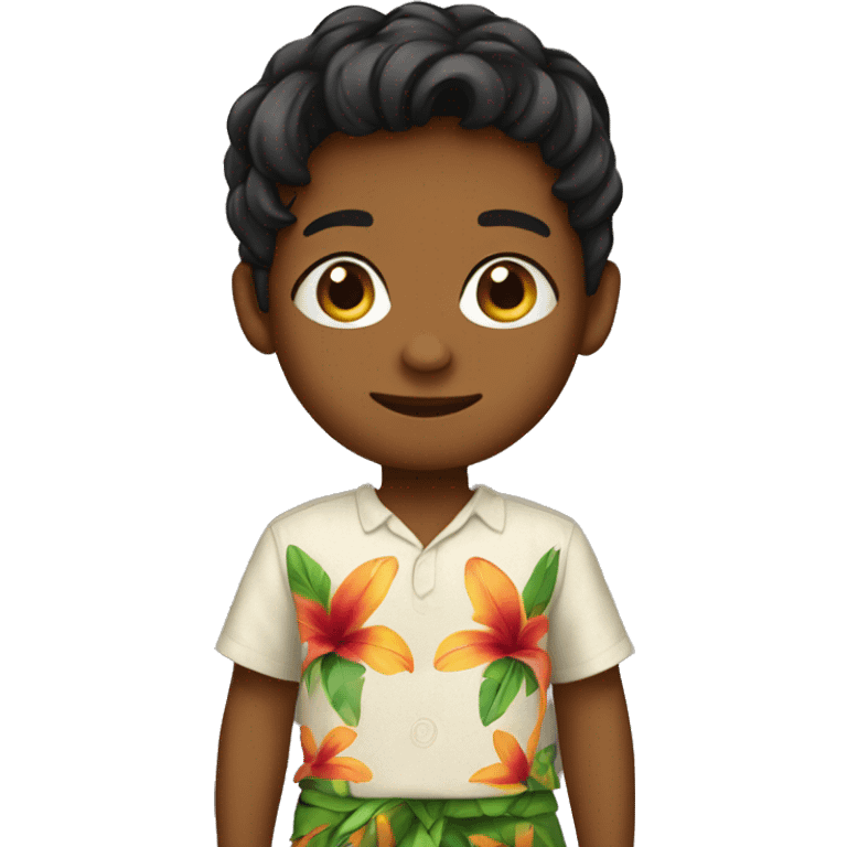 Little boy wearing lavalava skirt emoji