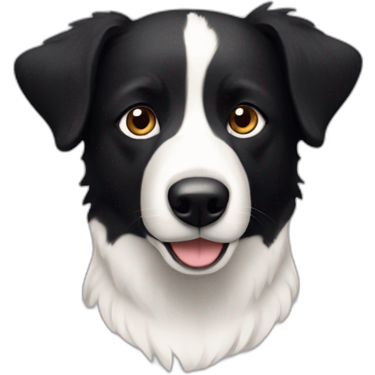 dog, short-hair, black-hair, white-chest, white-stripe-down-nose, black-face, black-head, border-collie, mcnab emoji