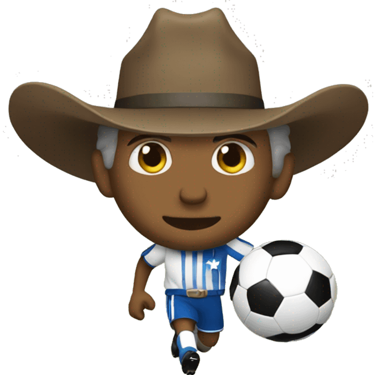 Cowboy playing soccer emoji