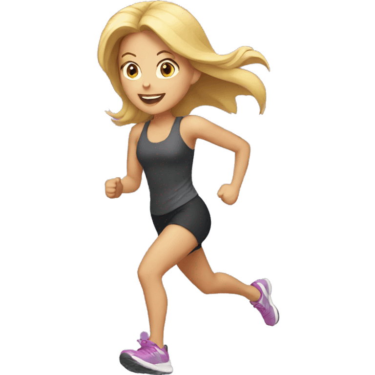 Blonde girl running emoji