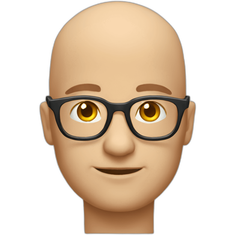 bald developer in glassess european emoji