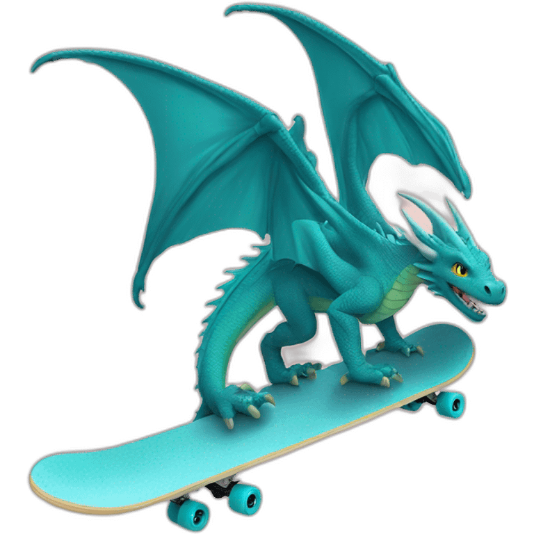 Dragon qui fait du skate emoji